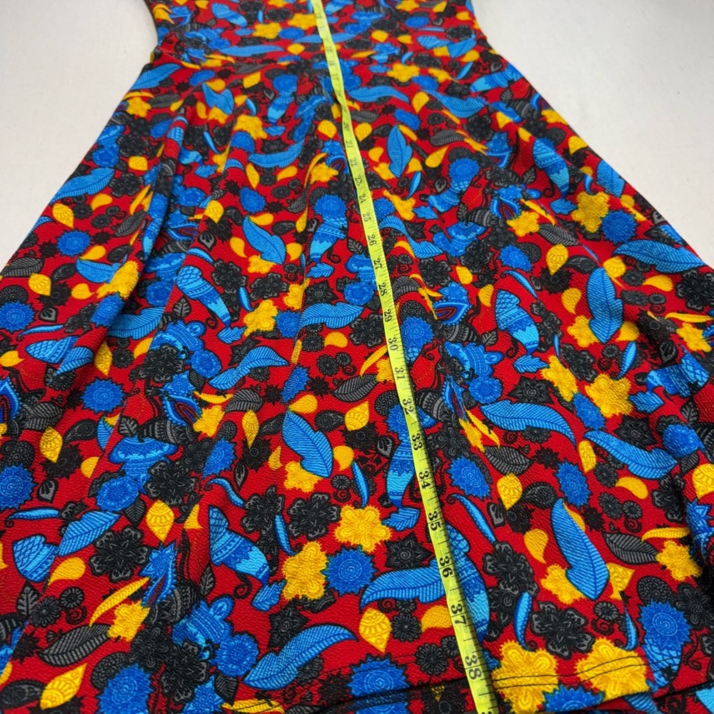 🌵 2/$20 LuLaRoe - Nicole - Blue & Red Patterned Dress - NWT - Size Small - Picture 10 of 12